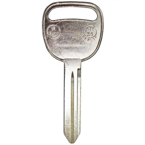 1999-2007 B102/GM39 Cadillac, Chevrolet, GMC, Hummer, Isuzu, Oldsmobile, Saab, GM Brass Metal Key Blade - ZIPPY LOCKS