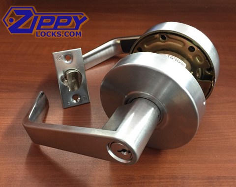 Grade 2 - Class Room (Entry) Lock - Satin Chrome 2-3/4 backset SC1 - ZIPPY LOCKS