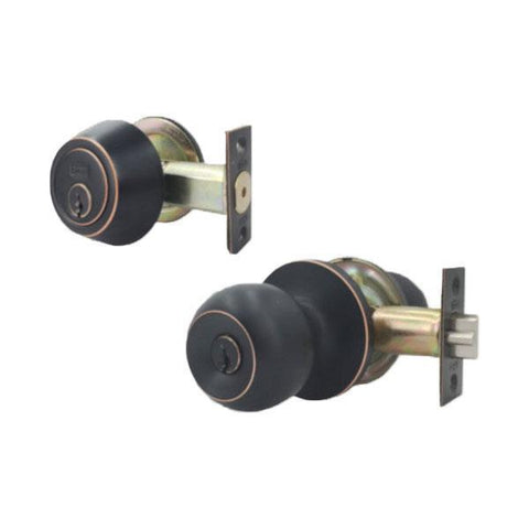 Premium Entry Combo Lockset - Oil Rubbed Bronze Finish - SC1, KW1 - ZIPPY LOCKS