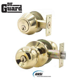 Premium Entry Combo Lockset – Polished Brass Finish - SC1, KW1 - ZIPPY LOCKS