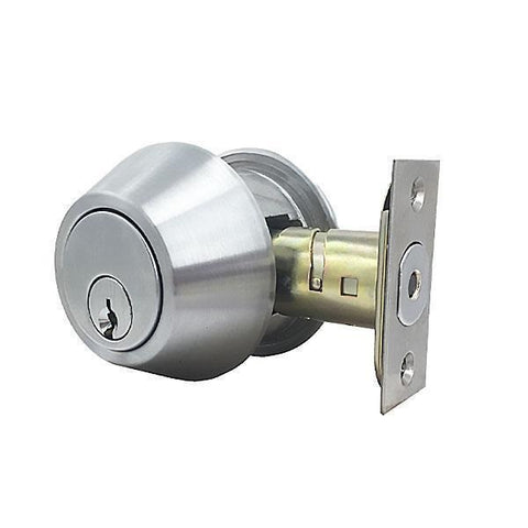 Premium Commercial Single Cylinder Deadbolt - 26D - Satin Chrome - SC1 - Grade 2 - ZIPPY LOCKS